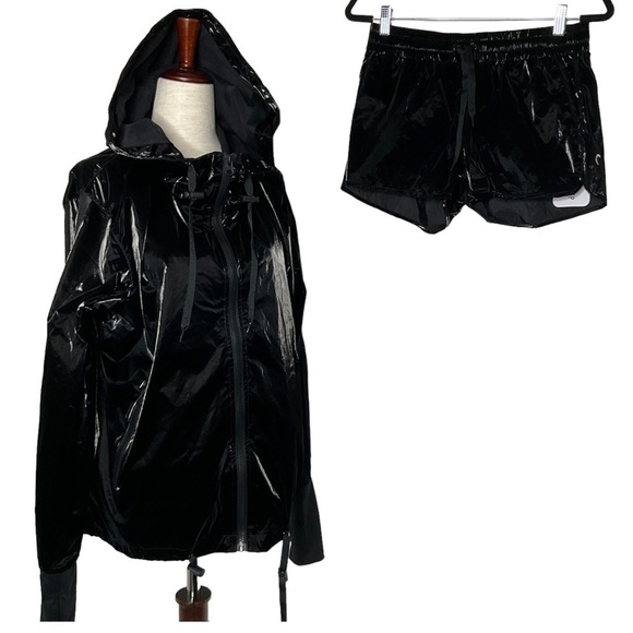 New Zyia Midnight Gloss Bomber Jacket with Shorts Size Medium - Picture 2 of 16